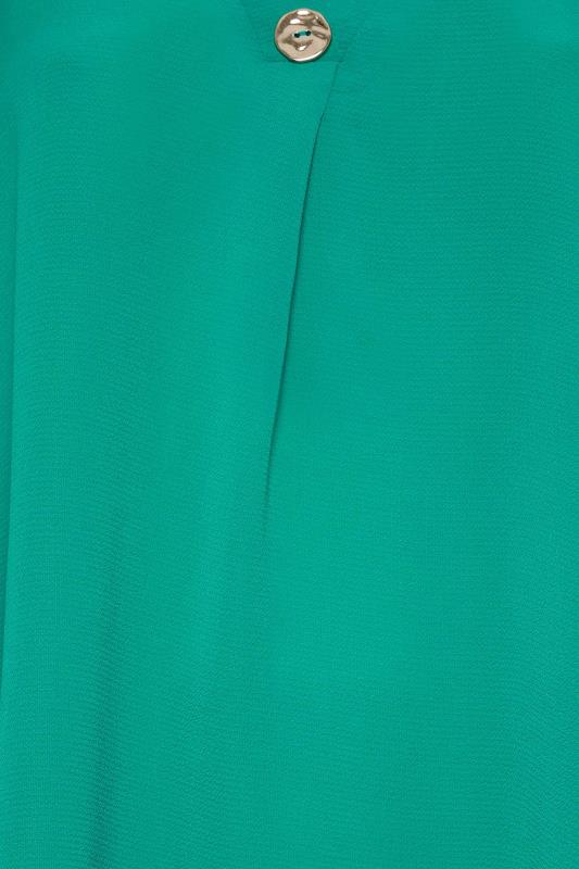 YOURS Curve Plus Size Green Button Front Blouse | Yours Clothing  5