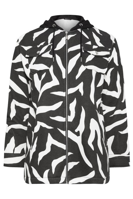YOURS Plus Size Zebra Print Hooded Shacket | Yours Clothing  5