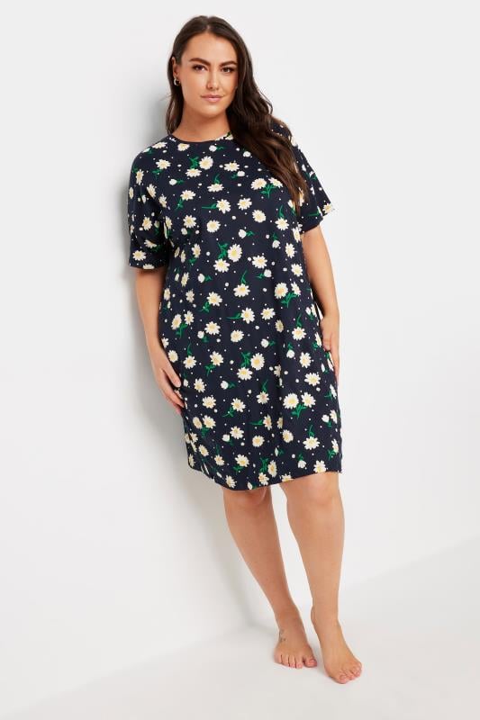 YOURS Plus Size 2 PACK Blue Bee Print Nightdresses | Yours Clothing 3