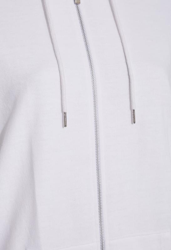 Plus Size White Essential  Zip Through Hoodie | Yours Clothing  5