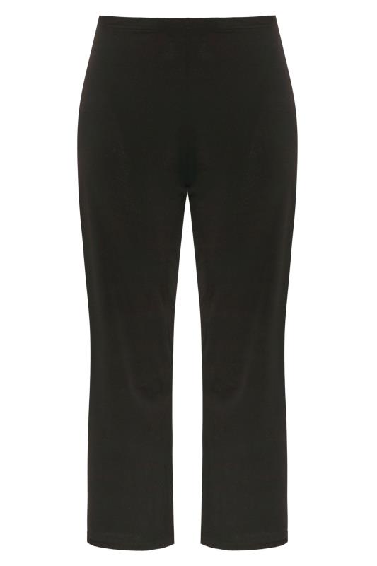 Curve Black Pull On Flat Front Straight Leg Trousers 3