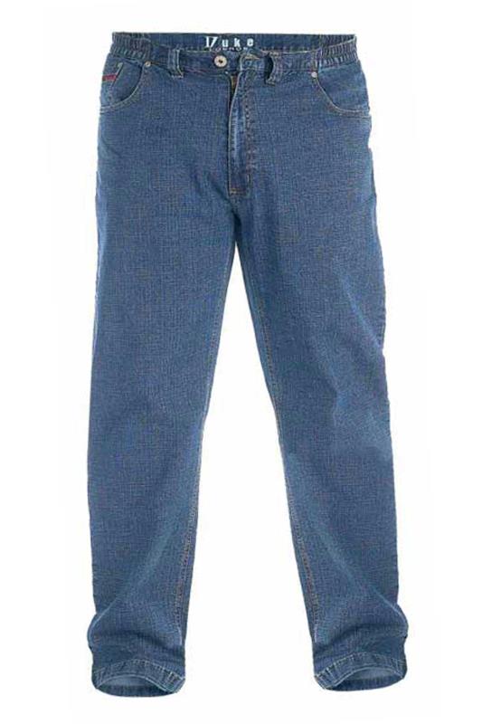D555 Big & Tall Blue Elasticated Waist Relaxed Fit Jeans 3