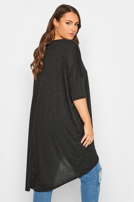 YOURS Plus Size Charcoal Grey Dipped Hem Tunic Top | Yours Clothing 3