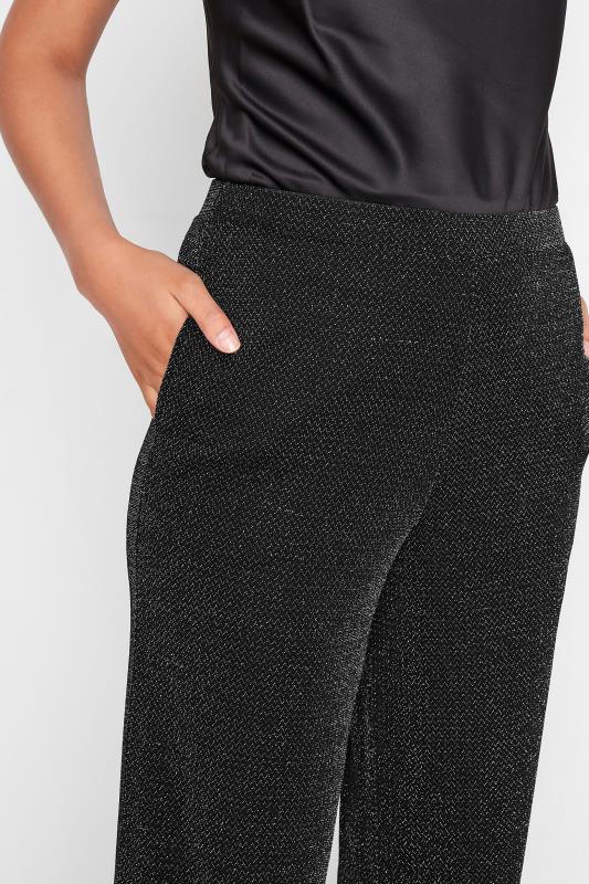 LTS Tall Women's Black Glitter Wide Leg Trousers | Long Tall Sally 3