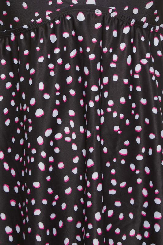 YOURS Plus Size Curve Black Spot Print Mesh Panel Swimdress | Yours Clothing  5