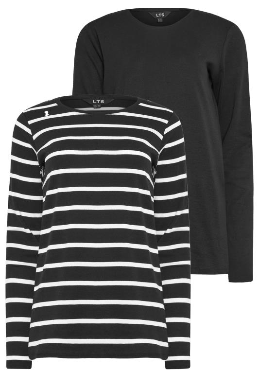 LTS Tall 2 PACK Black Stripe Print Long Sleeve T-Shirts | Long Tall Sally 7