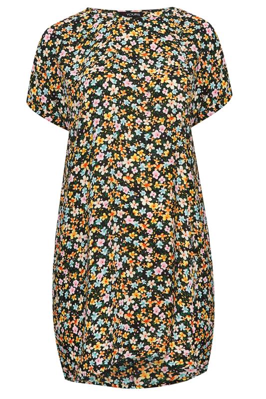 YOURS Plus Size Black Floral Tunic Dress | Yours Clothing 6