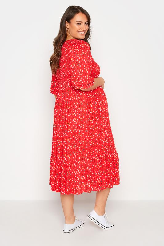 BUMP IT UP MATERNITY Curve Red Ditsy Print Tiered Dress_C.jpg