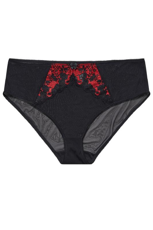 YOURS Plus Size Black Lace Front Briefs | Yours Clothing 5