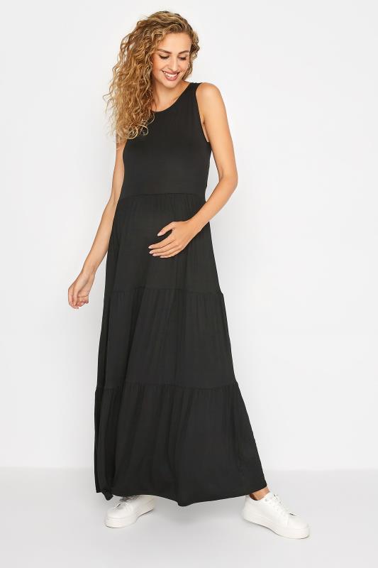 LTS Maternity Black Tiered Maxi Dress | Long Tall Sally 2
