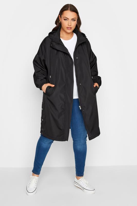 Plus Size  YOURS LUXURY Curve Black Longline Raincoat