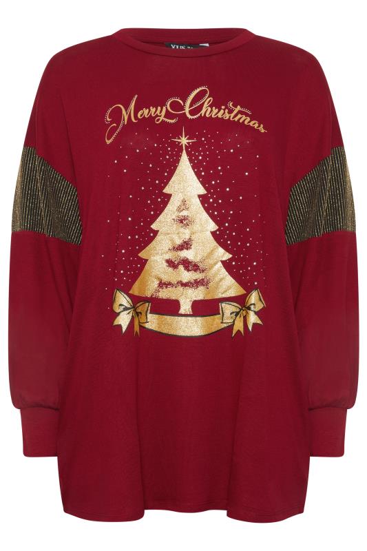 YOURS LUXURY Plus Size Red 'Merry Christmas' Soft Touch Sweatshirt | Yours Clothing 5