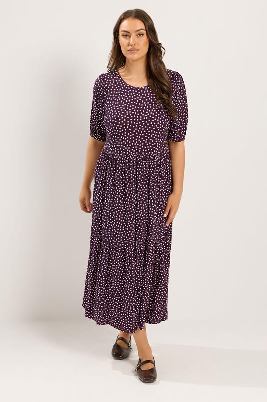 YOURS Plus Size Polka Dot Maxi Dress | Yours Clothing 1