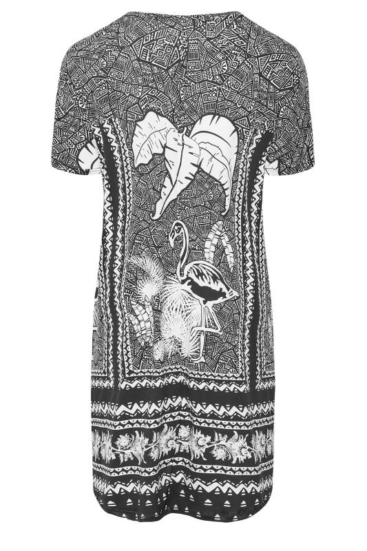 Curve Black Aztec Border Print Dress | Yours Clothing 6