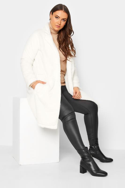 YOURS Plus Size Curve White Faux Fur Jacket | Yours Clothing  1