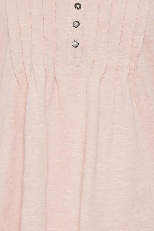 M&Co Blush Pink Cotton Henley Top | M&Co 5