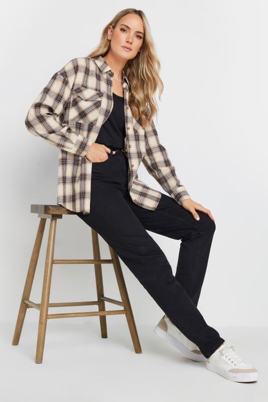 LTS Tall Natural Brown Check Cotton Shirt | Long Tall Sally 3