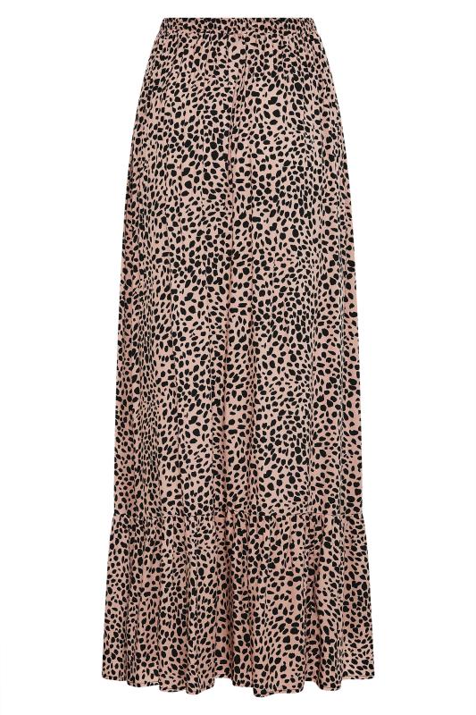 LTS Tall Blush Pink Dalmatian Print Maxi Skirt_BK.jpg