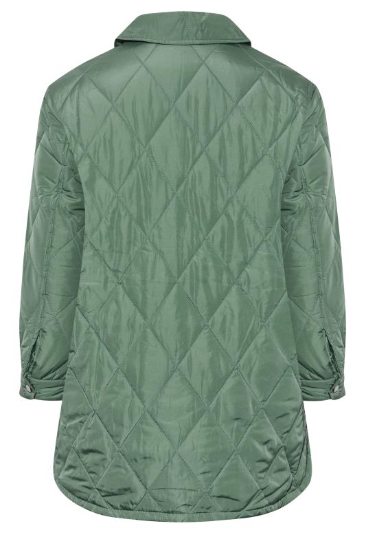 Curve Green Lightweight Diamond Quilted Jacket 7