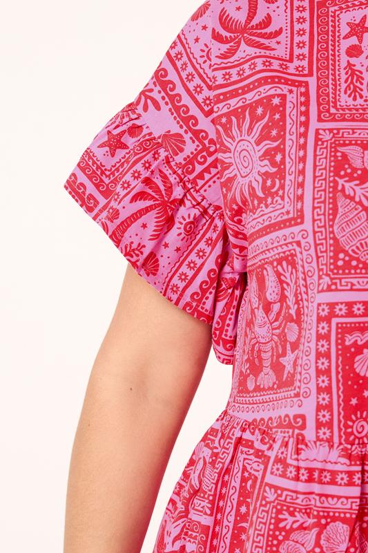 YOURS Plus Size Pink Mixed Shell Tunic Dress | Yours Clothing 4