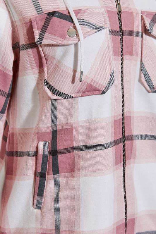 Curve Pink Check Sweat Shacket 5