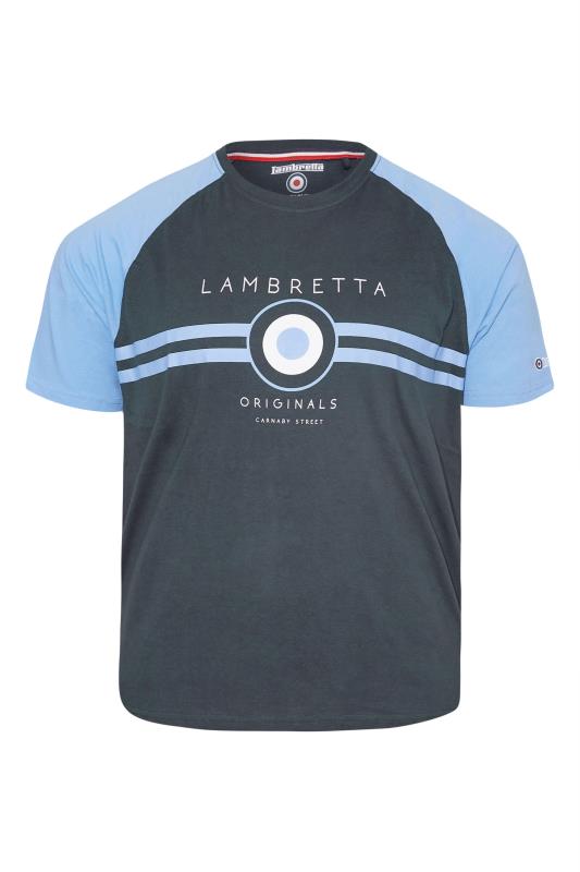 LAMBRETTA Big & Tall Navy Blue Target Raglan T-Shirt 4