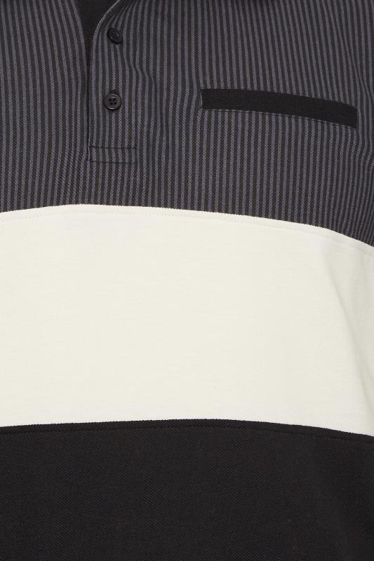 BadRhino Big & Tall Black Baseball Stripe Polo Shirt | BadRhino 2