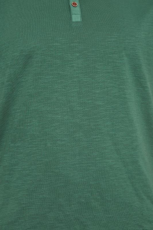 BadRhino Big & Tall Pine Green Y Neck Slub T-Shirt | BadRhino 5