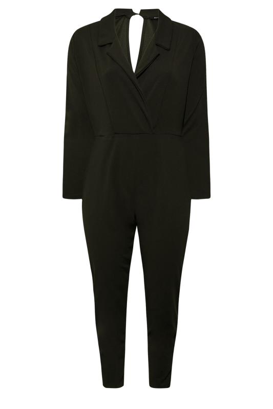 Curve Black Blazer Style Jumpsuit | Yours Clothing 6