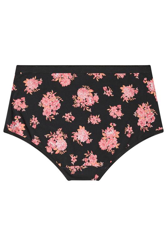 YOURSET 5 PACK Plus Size Orange Floral Print Full Briefs | Yours Clothing 2