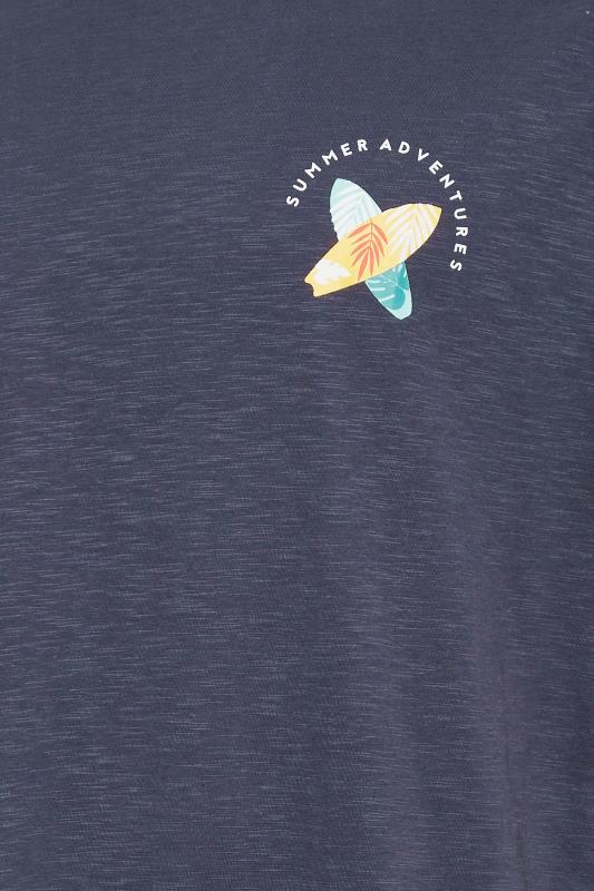 KAM Big & Tall Navy Blue 'Summer Adventure' Print T-Shirt | BadRhino 3
