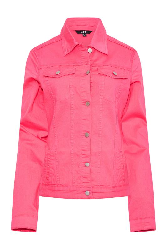 LTS Tall Hot Pink Denim Jacket 5