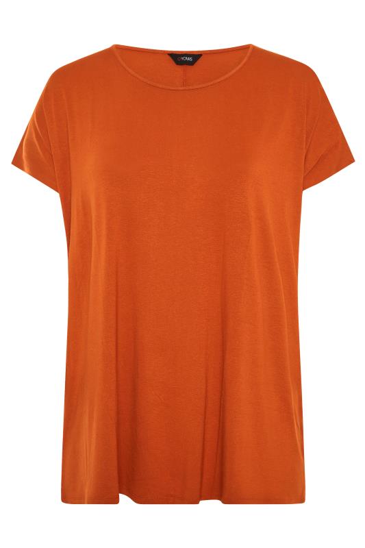 Orange Dipped Hem Short Sleeved T-Shirt_F.jpg