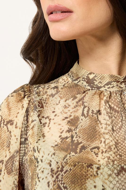 M&Co Brown Snake Print Blouse | M&Co 4