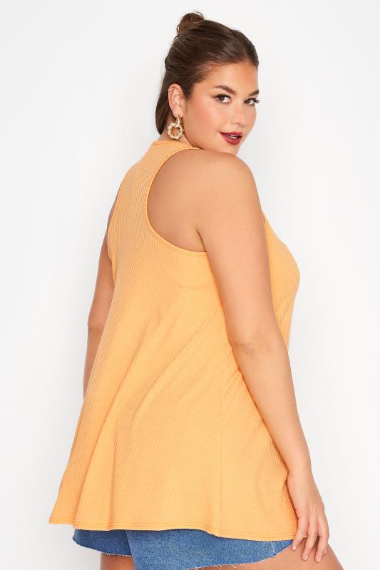 LIMITED COLLECTION Plus Size Orange Racer Back Swing Vest Top | Yours Clothing 3