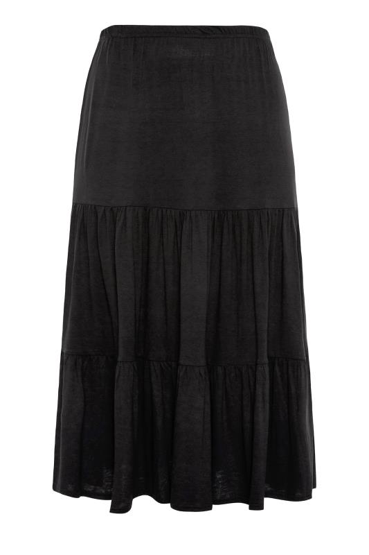 Curve Black Jersey Tiered Maxi Skirt_F.jpg