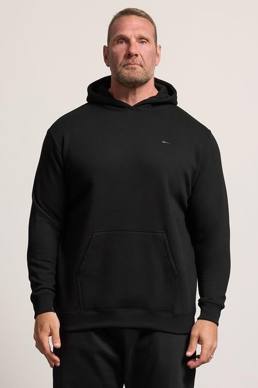  BadRhino Big & Tall Sweat à capuche noir avec poche avant