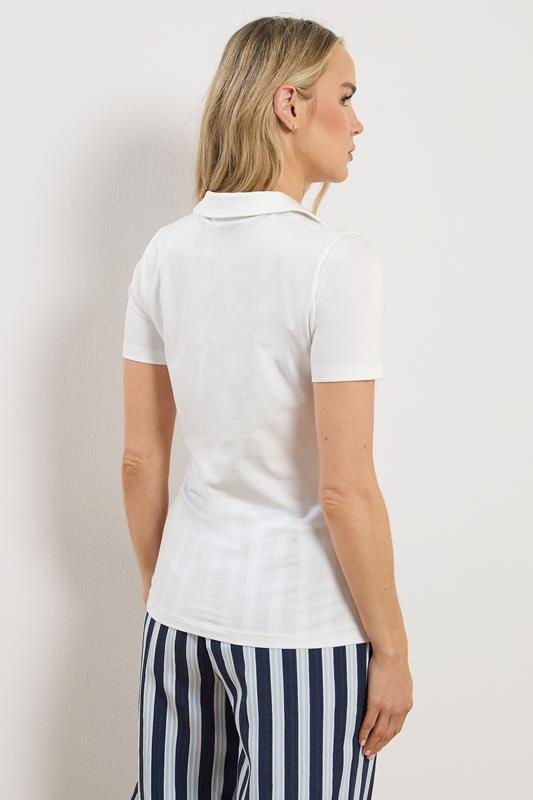 LTS Tall Women's White Lace Up Collared T-Shirt | Long Tall Sally 2