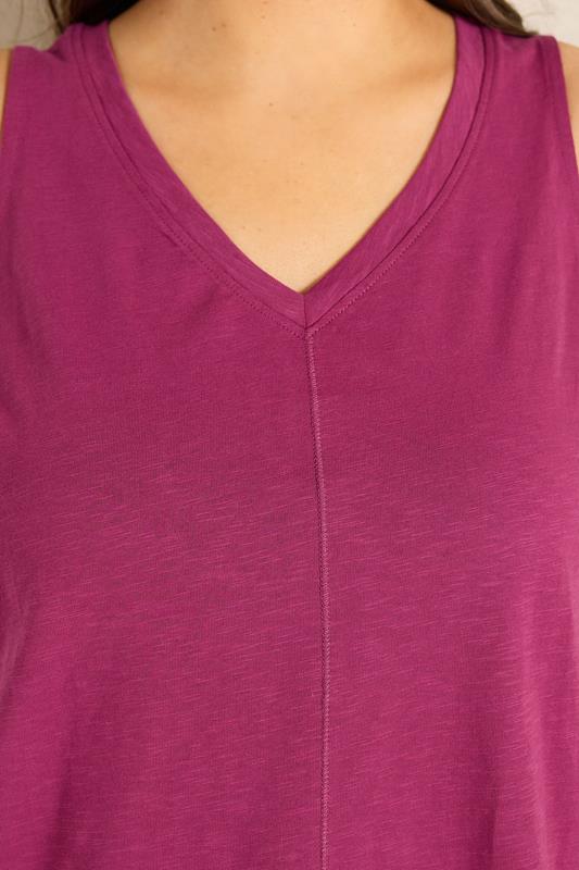EVANS Plus Size Berry Red Premium Cotton Vest Top | Evans 4