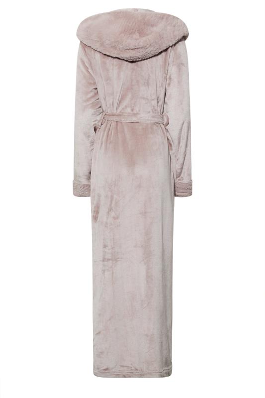 LTS Tall Pink Faux Fur Trim Dressing Gown 8