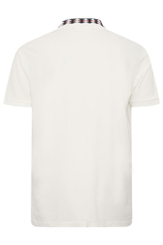 Ben Sherman Big & Tall White Pique Polo Shirt | BadRhino 4