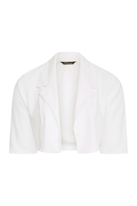 Plus Size White Cropped Blazer | Yours Clothing 5