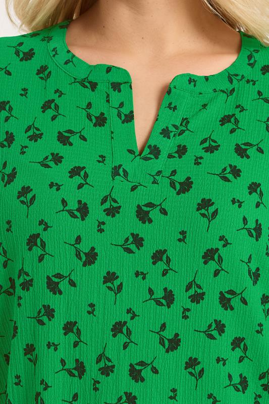 YOURS Plus Size Green Floral Notch Neck Top | Yours Clothing 4