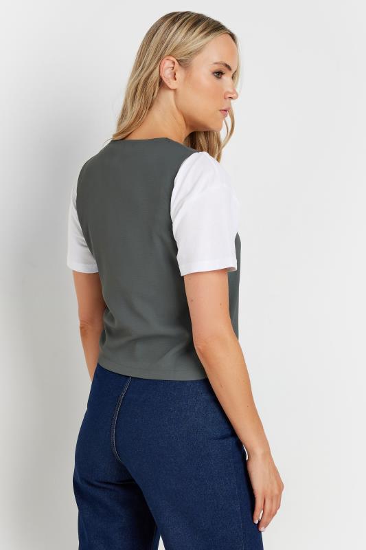 LTS Tall Grey Sleeveless Waistcoat Top | Long Tall Sally 3