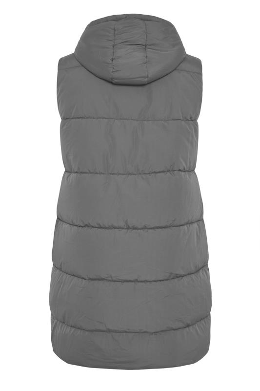 Curve Grey Maxi Panelled Puffer Gilet 7