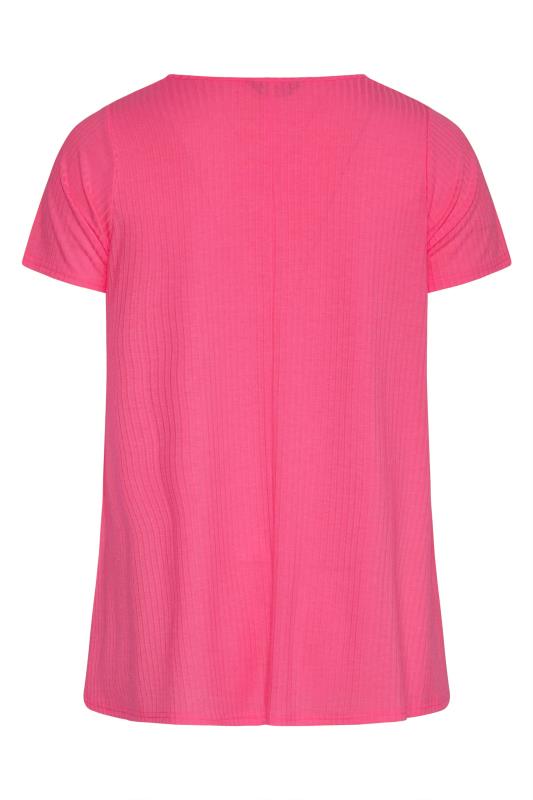 Curve Bright Hot Pink Ribbed Swing Top 6