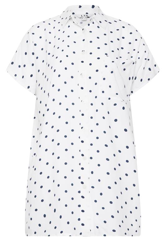 LTS Tall Women's White Polka Dot Print Short Sleeve Shirt | Long Tall Sally 6