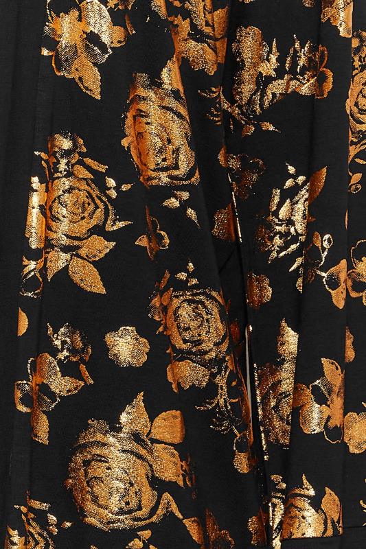YOURS LUXURY Curve Black & Orange Foil Floral Cardigan | Yours Clothing 6
