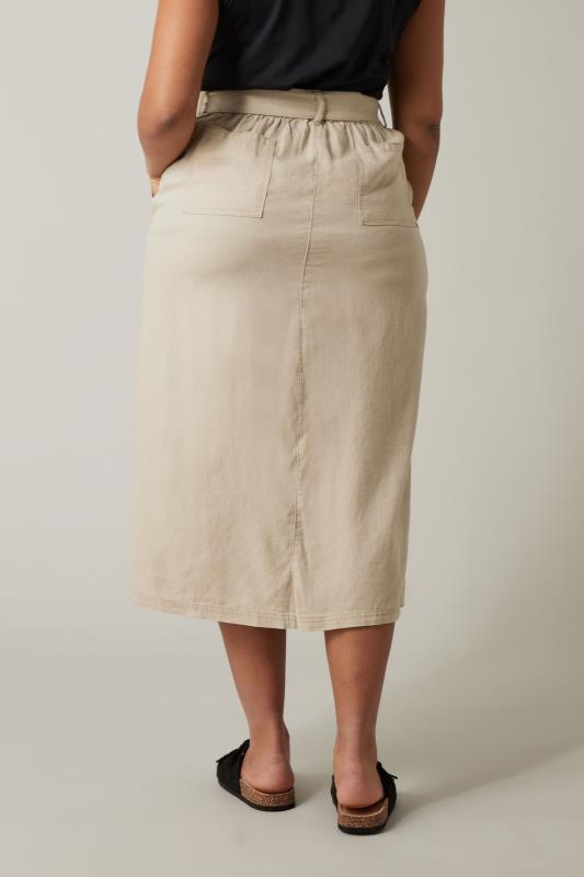 Evans Brown Linen Blend Skirt 3