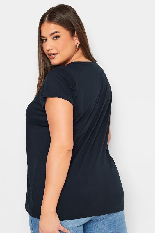 YOURS Plus Size Navy Blue Essential T-Shirt | Yours Clothing 3